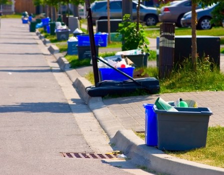 Pinner business premises with waste bins